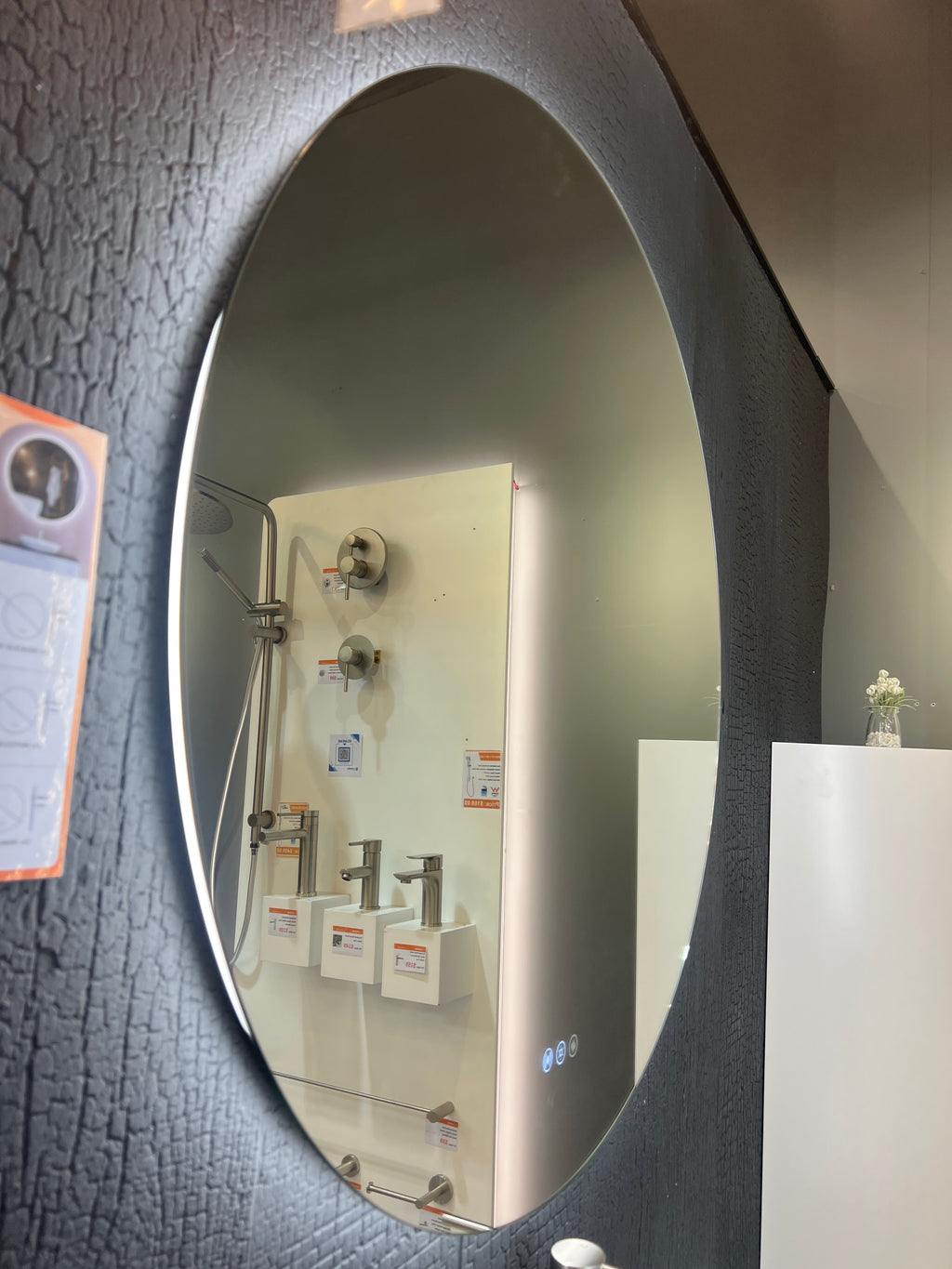 900x900mm Round LED Mirror with Demister Backlit Touch Switch 3 Colours Lighting Frameless