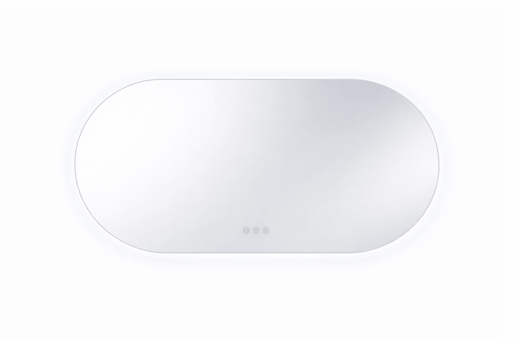 1200x600mm Backlit Led Mirror Oblong Racetrack Motion Sensor Demister Touch Sensor Switch