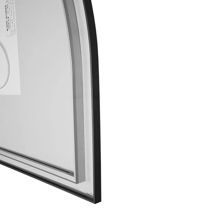 Bathroom 1200x800mm Arched Gunmetal Metal Framed LED Mirror