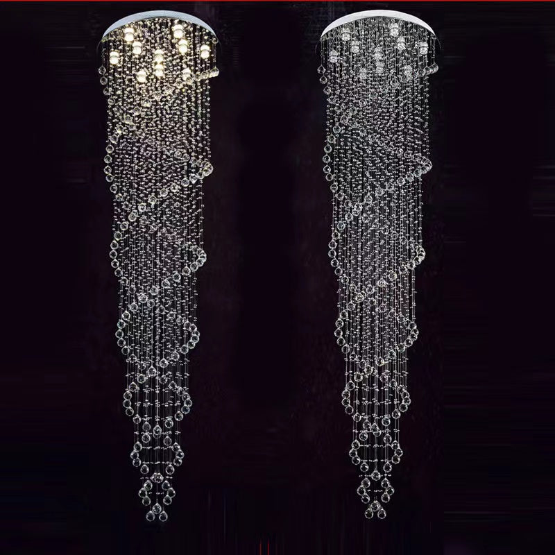 1500MM CHANDELIER DOUBLE TWIST CRYSTAL LIGHT