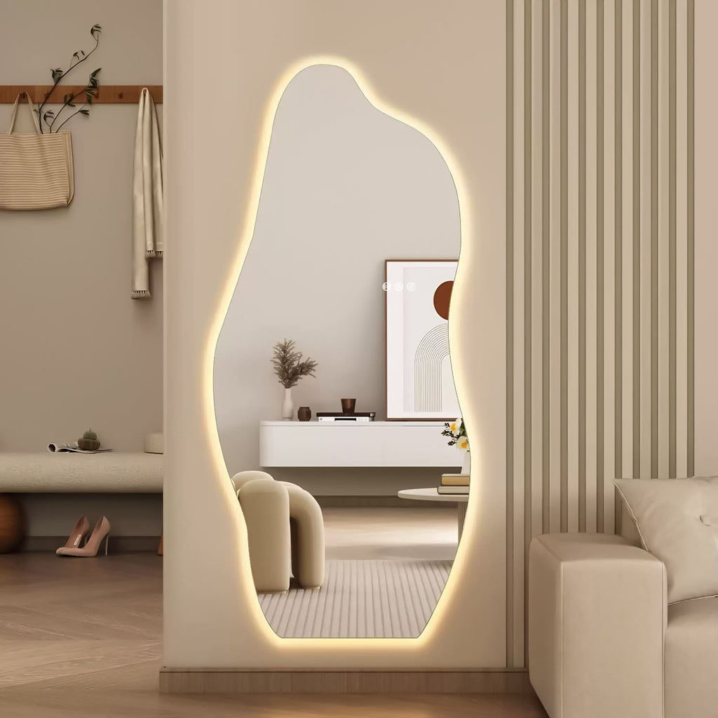 1800x800mm Irregular Backlit Frameless Wall-mounted LED Full Length Mirror with Motion Sensor