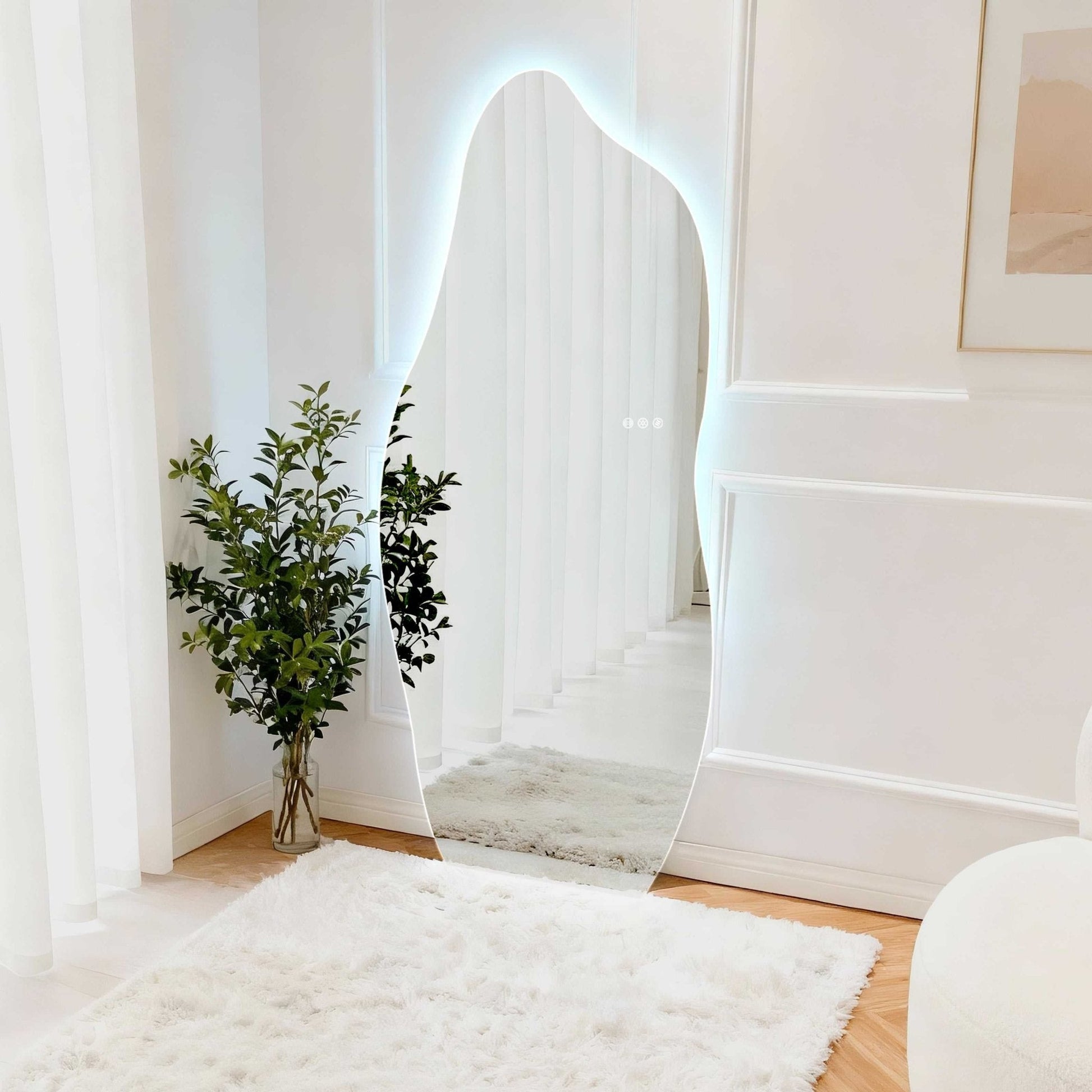 1800x800mm Irregular Backlit Frameless Wall-mounted LED Full Length Mirror with Motion Sensor