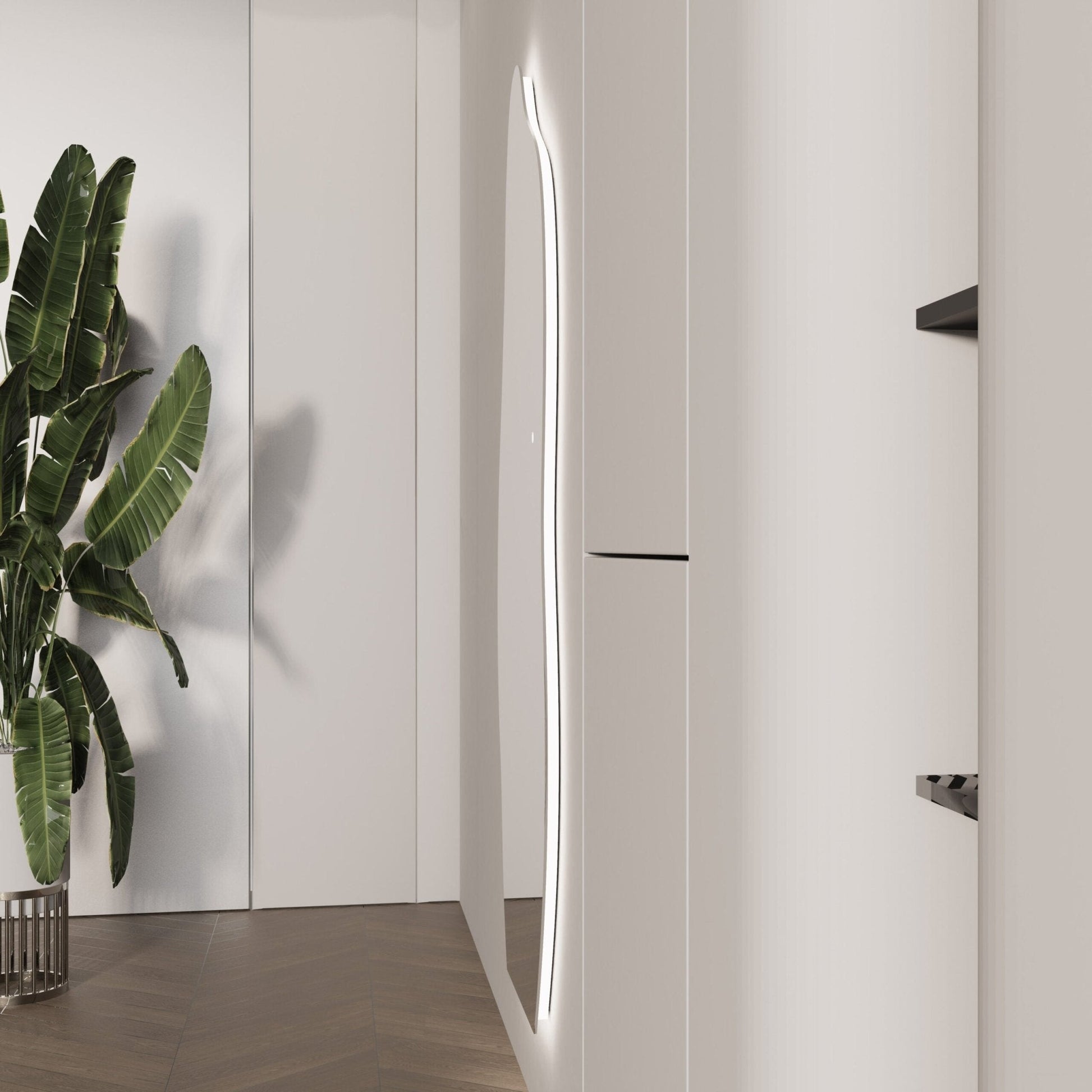 1800x800mm Irregular Backlit Frameless Wall-mounted LED Full Length Mirror with Motion Sensor