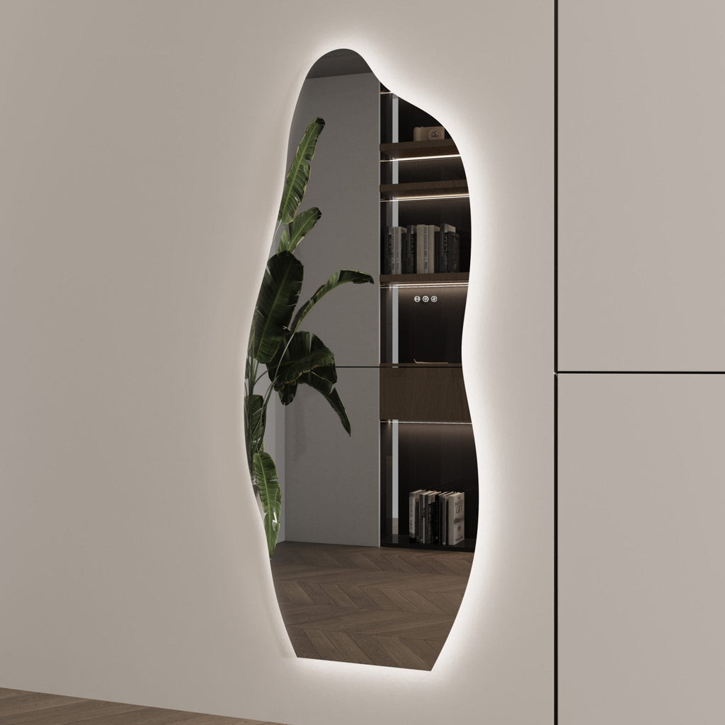 1800x800mm Irregular Backlit Frameless Wall-mounted LED Full Length Mirror with Motion Sensor