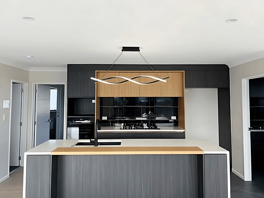 Black Double Spiral LED Kitchen Pendant Light – 1.2m