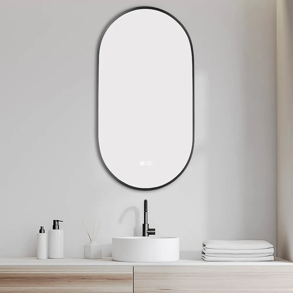 500X900 OVAL GUNMETAL ART MIRROR LED 1