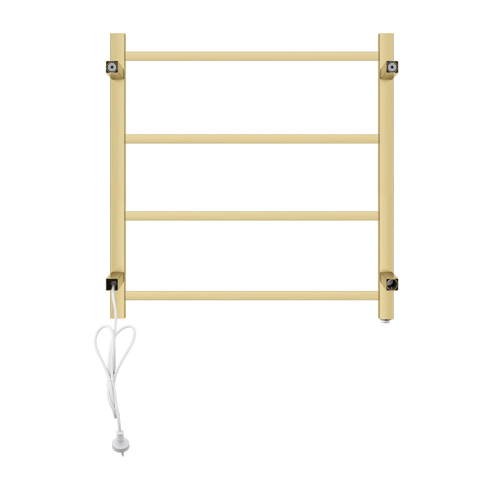 520Hx500Wx120D mm Square Gold Electric Heated Towel Rail 4 Bars
