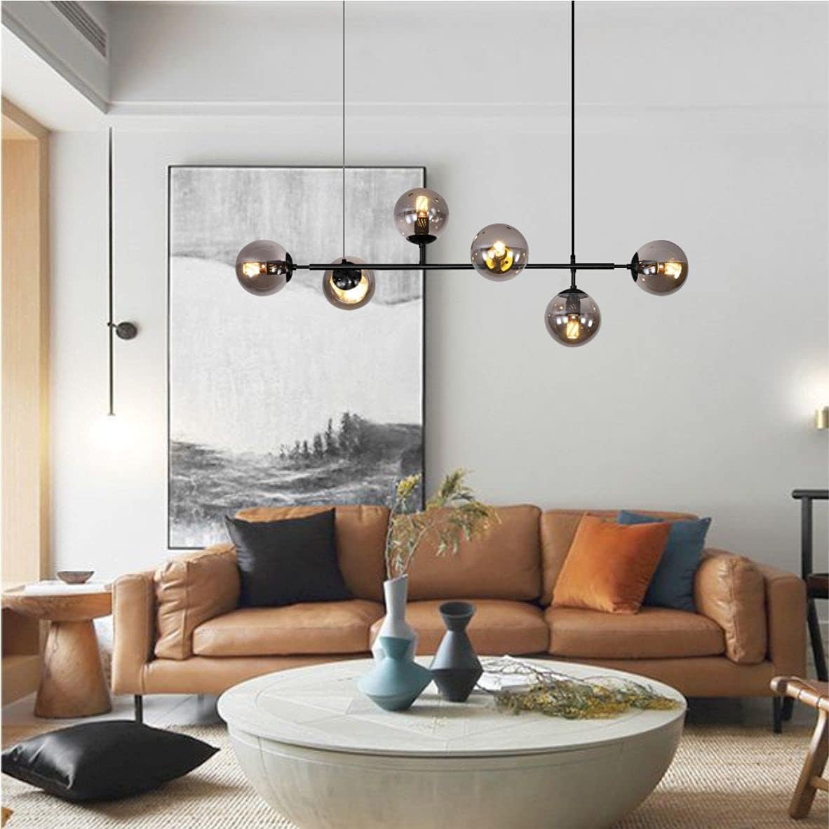6 ball smoky ball pendant bar light
