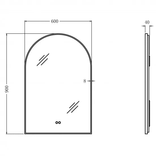 600X900 ARCHED ABLED6090YG-S LED MIRROR 3