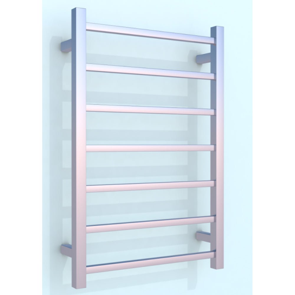 750Hx500Wx120D mm Square Chrome Heated Towel Rail 7 Bars