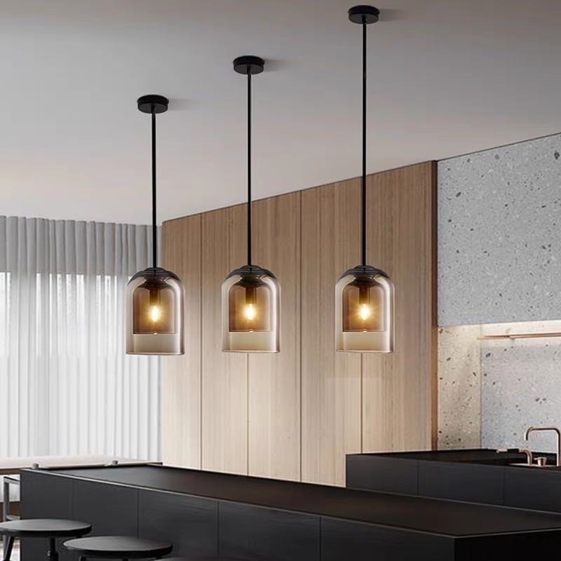 AMBER PENDANT LIGHT DOUBLE