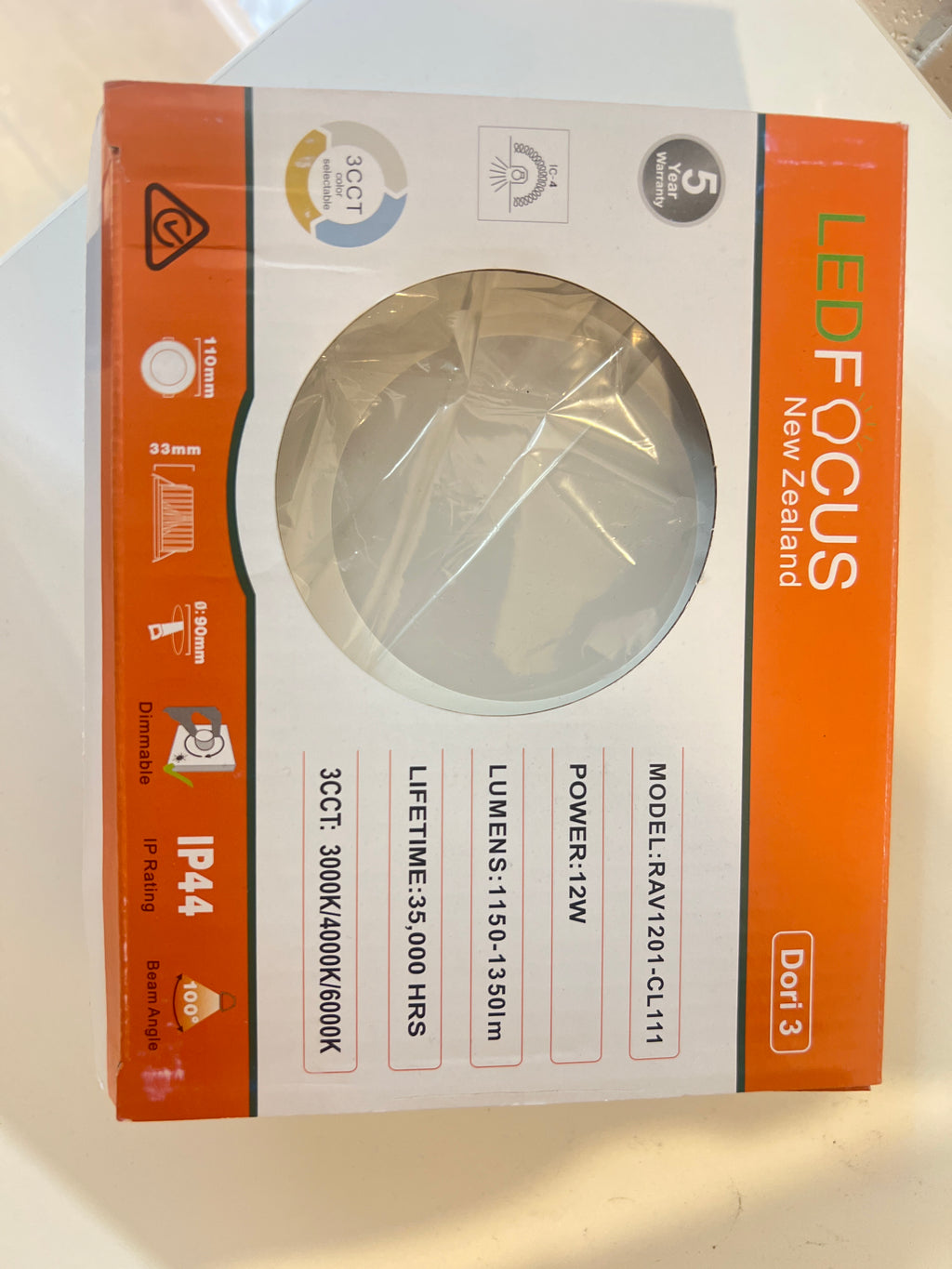 12W CCT Dimmable White FC-DORI3WH