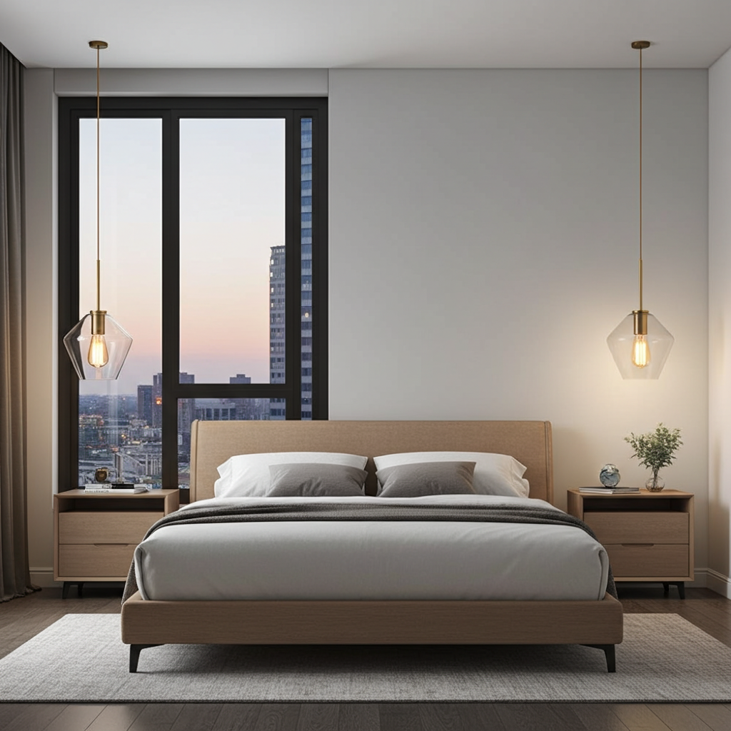 Brushed Gold Glass Pendant PLD2323