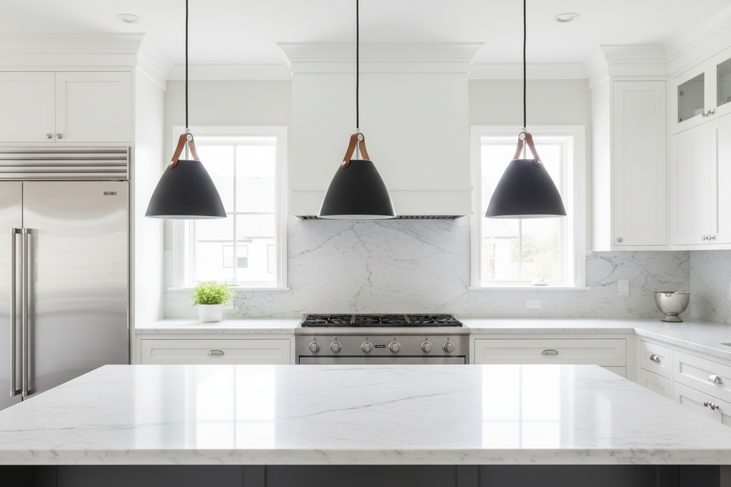 Modern Strapped Metal Cone Shaped with Leather Pendant Light BLACK PL05B