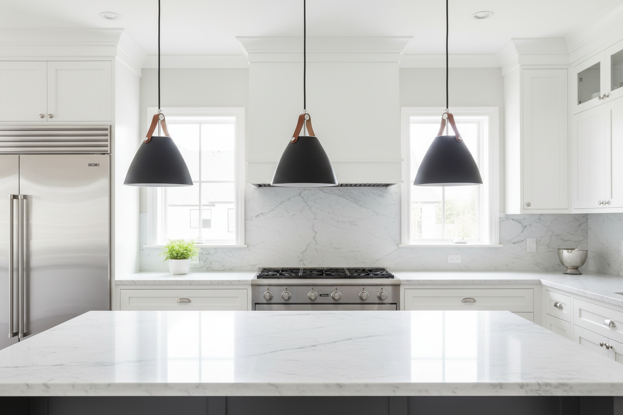 Modern Strapped Metal Cone Shaped with Leather Pendant Light BLACK PL05B