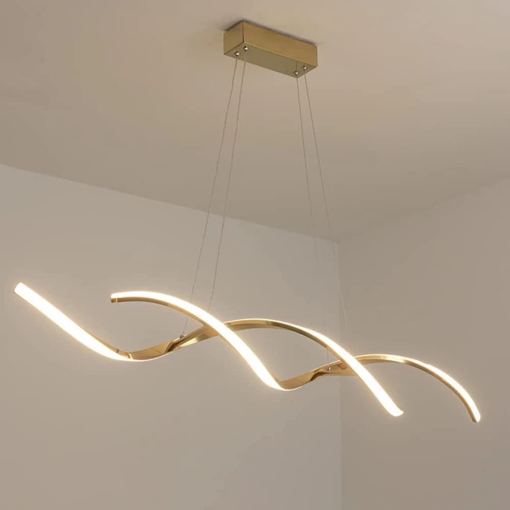 GOLDEN LINEAR PENDANT ISLAND LIGHT