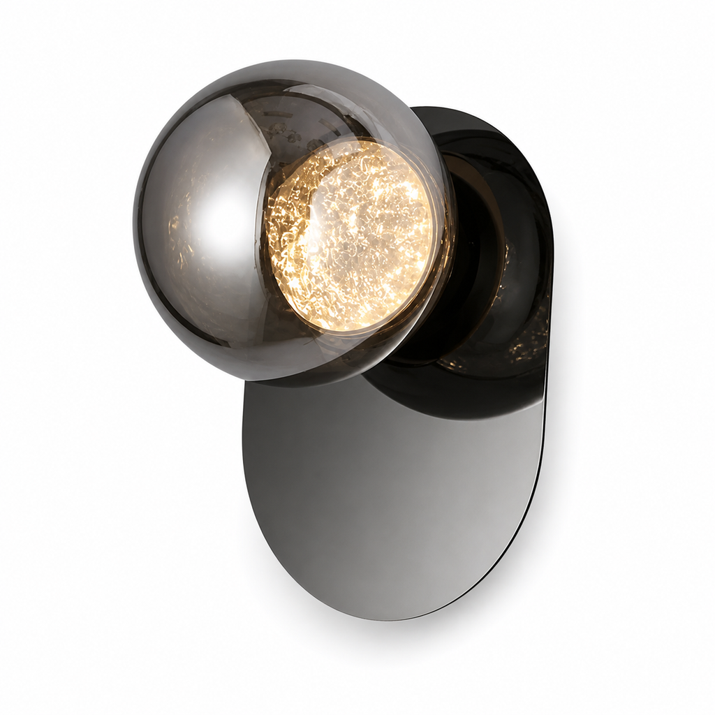 GW156 Colour Change LED Wall Light – Smoky Grey Glass