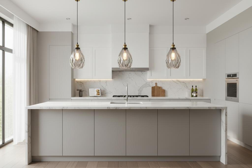 Smoky Grey Glass Single Pendant