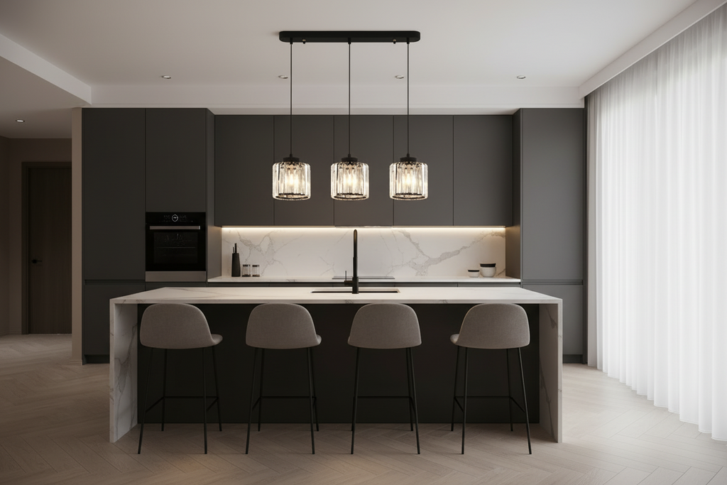 Modern Black All in one Kitchen Bar Light PLD467B