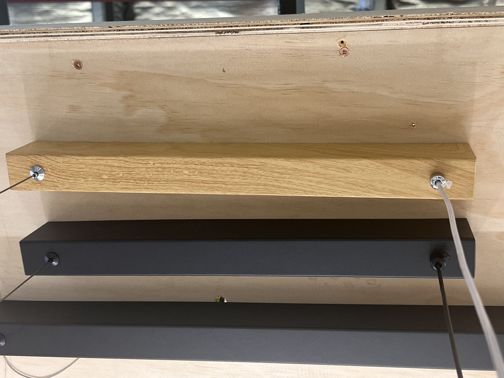 Linear Wood Color Island Bar Light 900mm 1