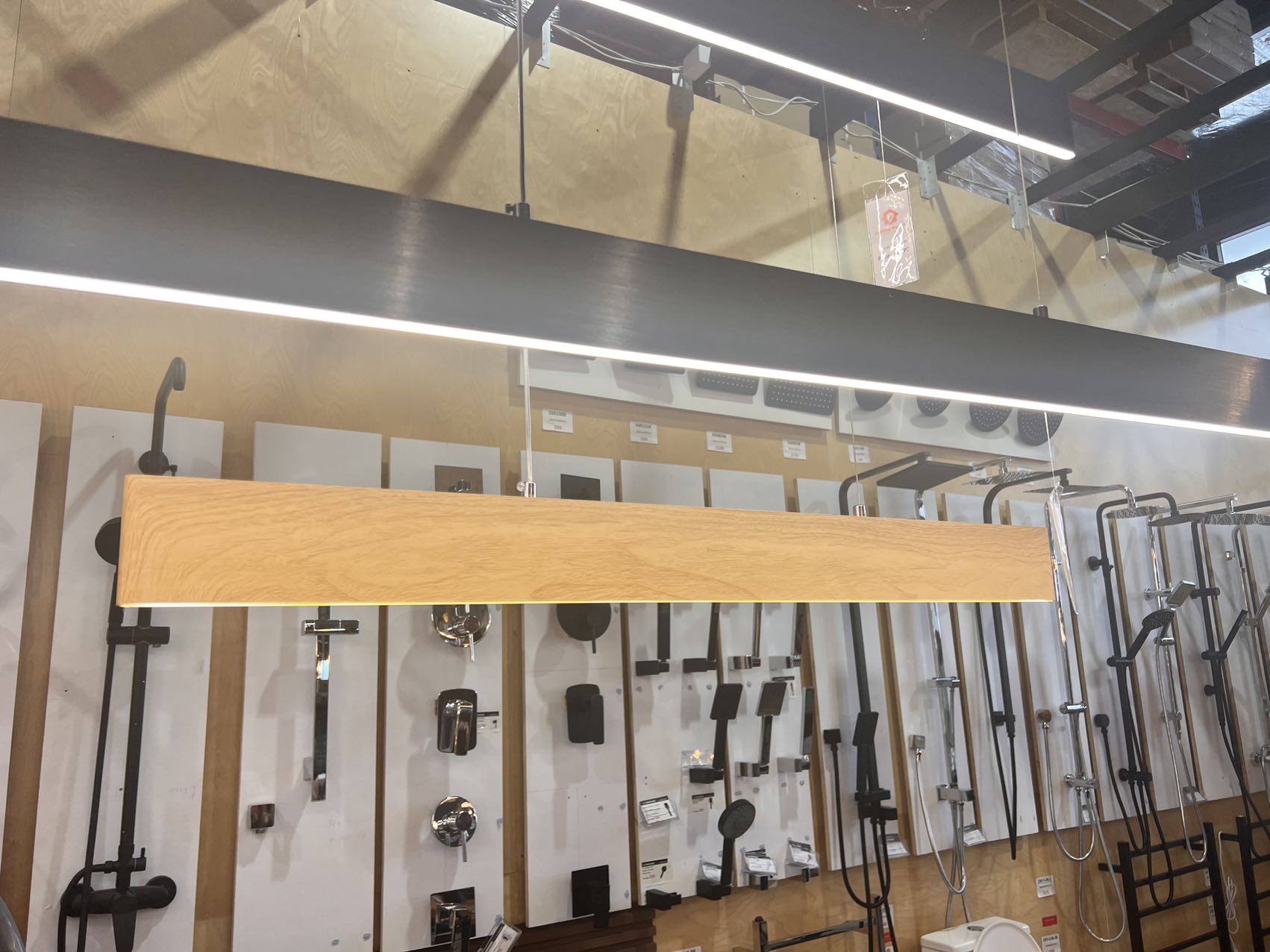 Linear Wood Color Island Bar Light 900mm 3