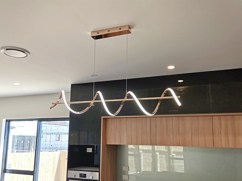 Copper LED Kitchen Pendant Light – Dual Colour Mode 1.2m