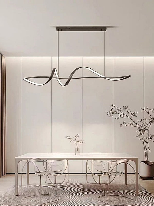 Modern Black LED Single Pendant Light – Adjustable 1.2m Drop