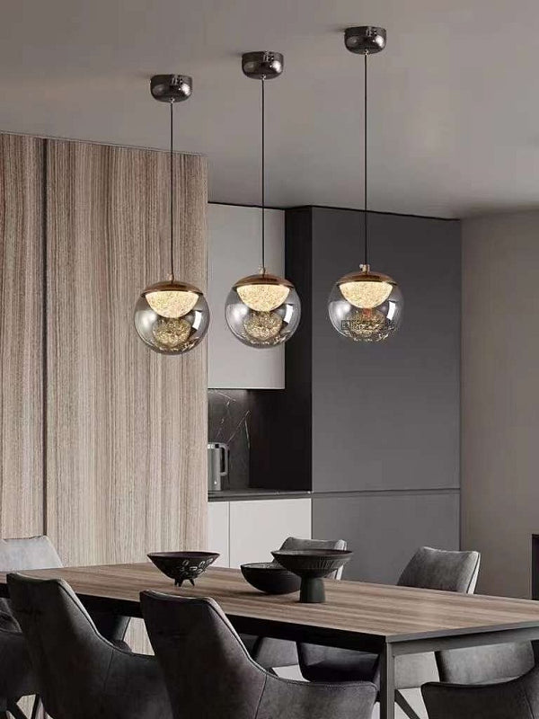 Smoky Grey LED Single Pendant Light with Colour Change – 18cm