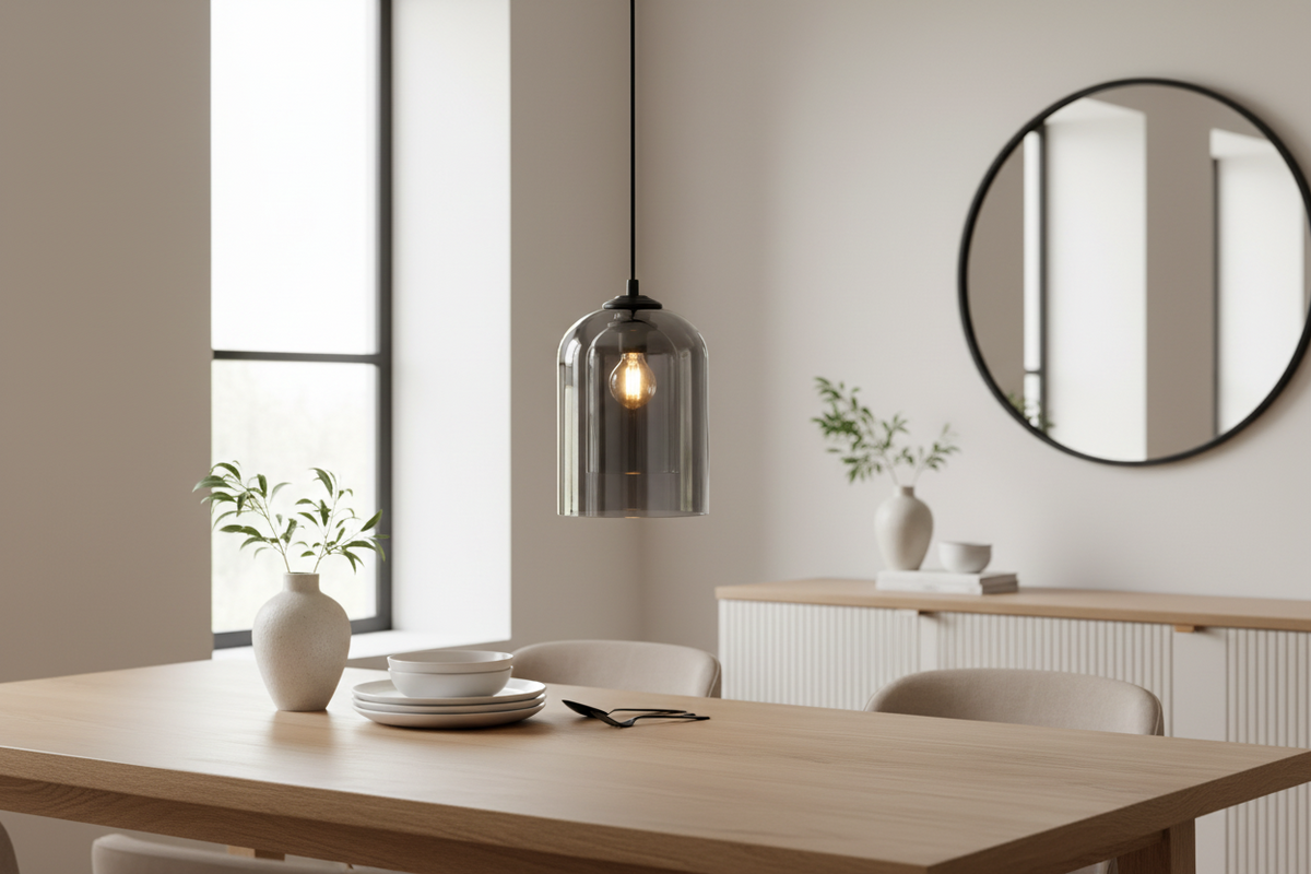 Double Glazed Smoky Glass Pendant PLD482SG