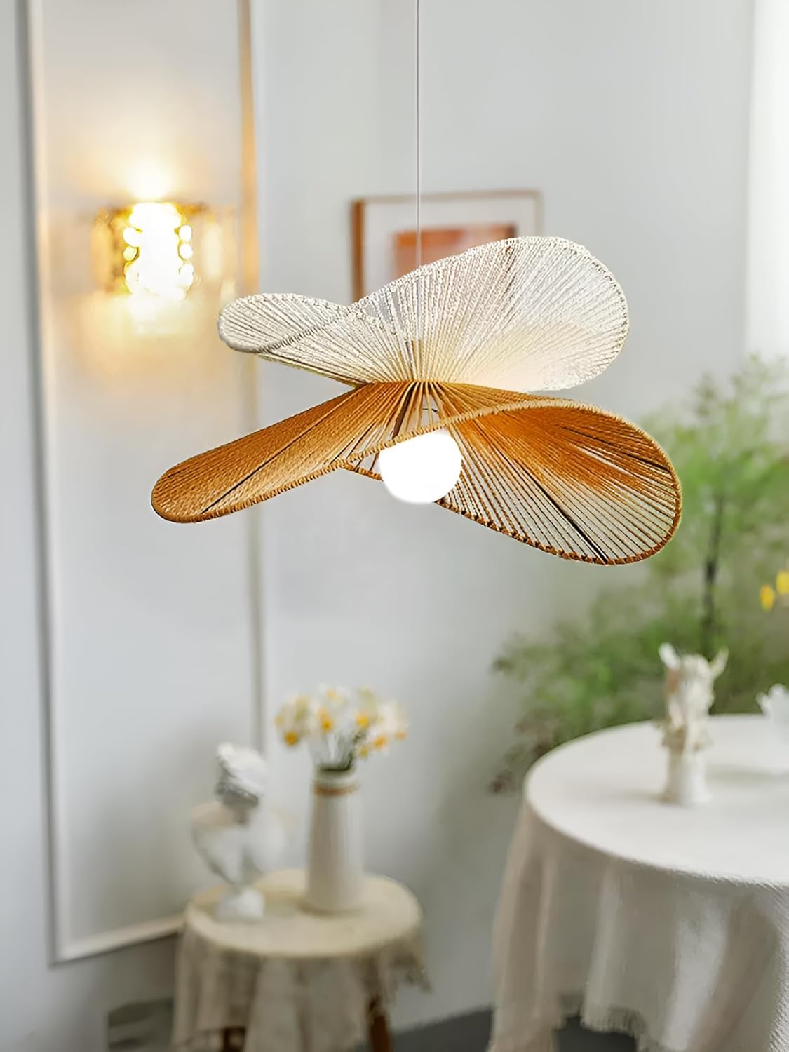 PTD-01W- RATTEN PENDANT LIGHT WOOD