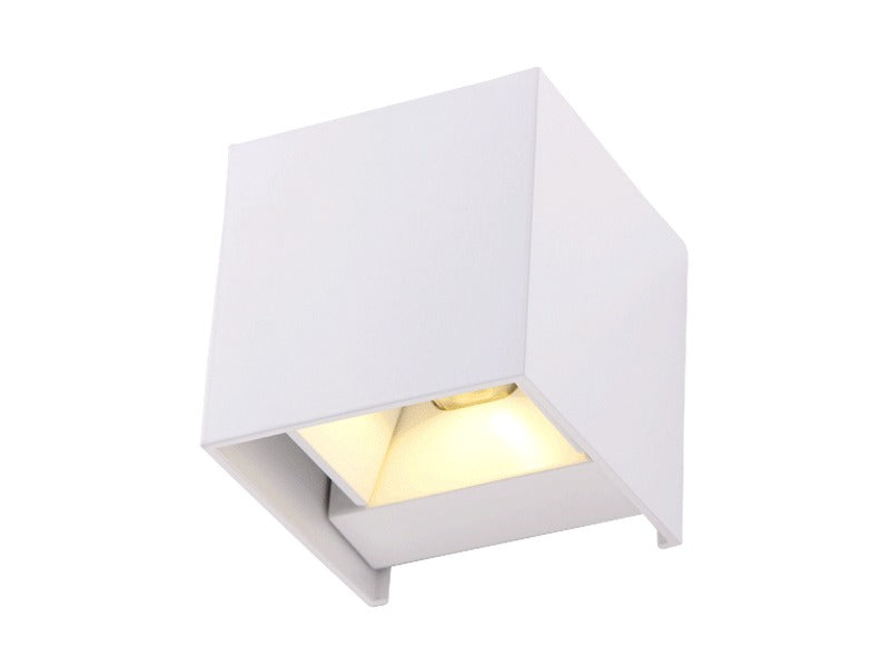 Modern Waterproof Square Adjustable Up & Down LED Wall Light White