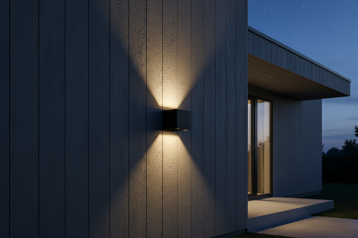 Modern Waterproof Square Adjustable Up & Down LED Wall Light Black