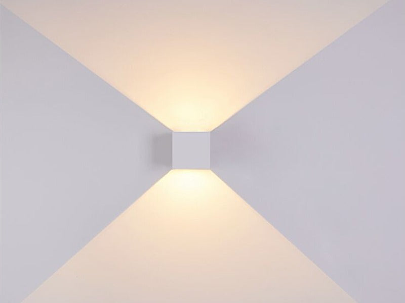 Modern Waterproof Square Adjustable Up & Down LED Wall Light White