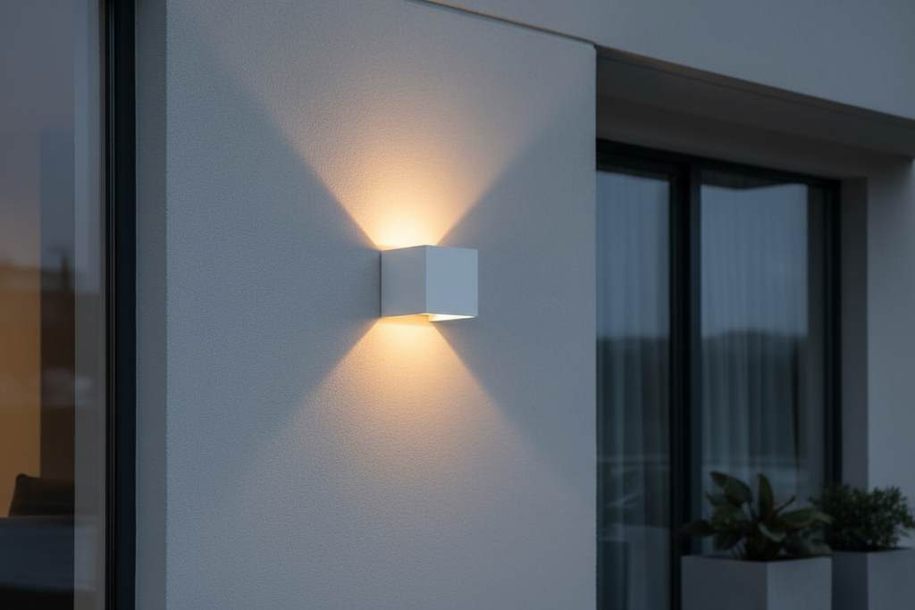 Modern Waterproof Square Adjustable Up & Down LED Wall Light White