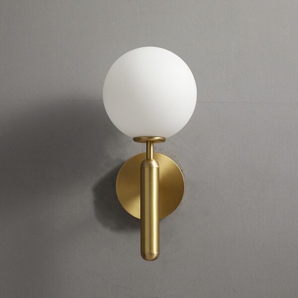 Brushed Gold Wall light with Global Glass  GX-W129G