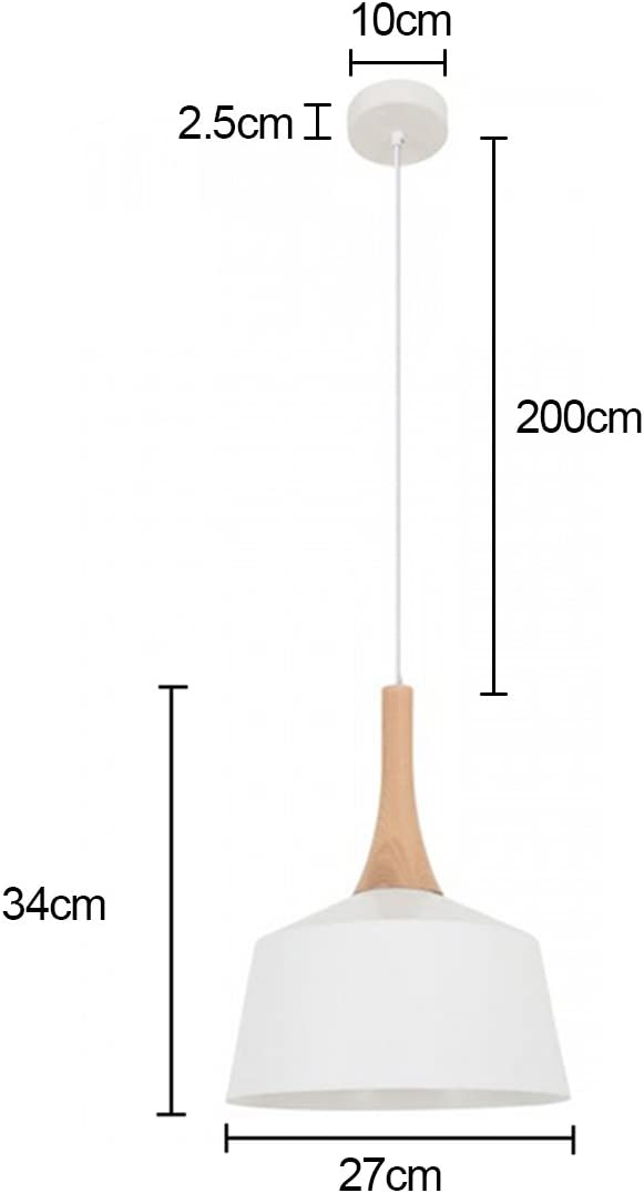 WHITE PENDANT LIGHT WITH WOOD TOP