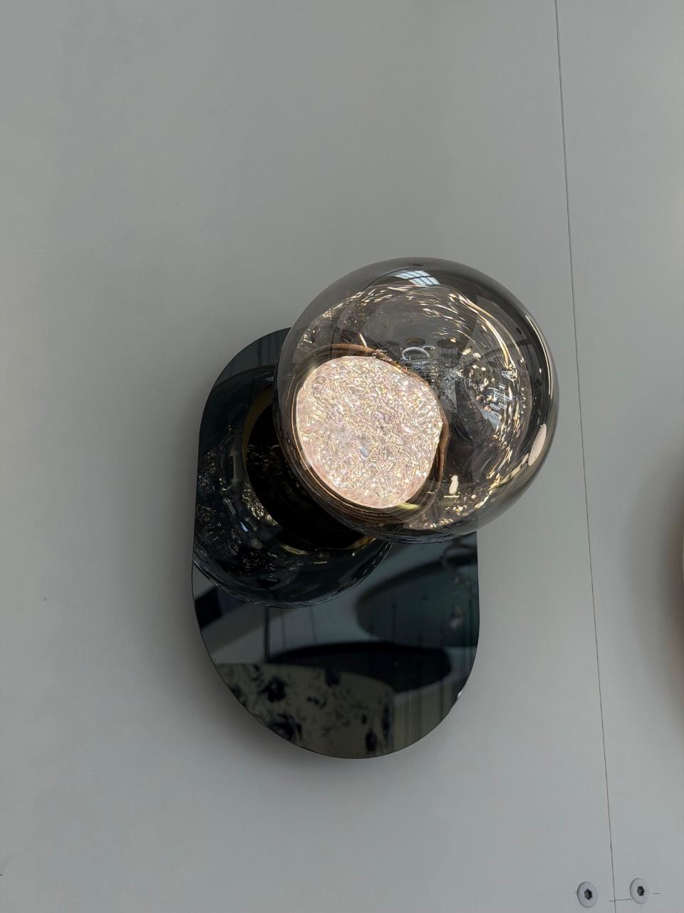 GW156 Colour Change LED Wall Light – Smoky Grey Glass