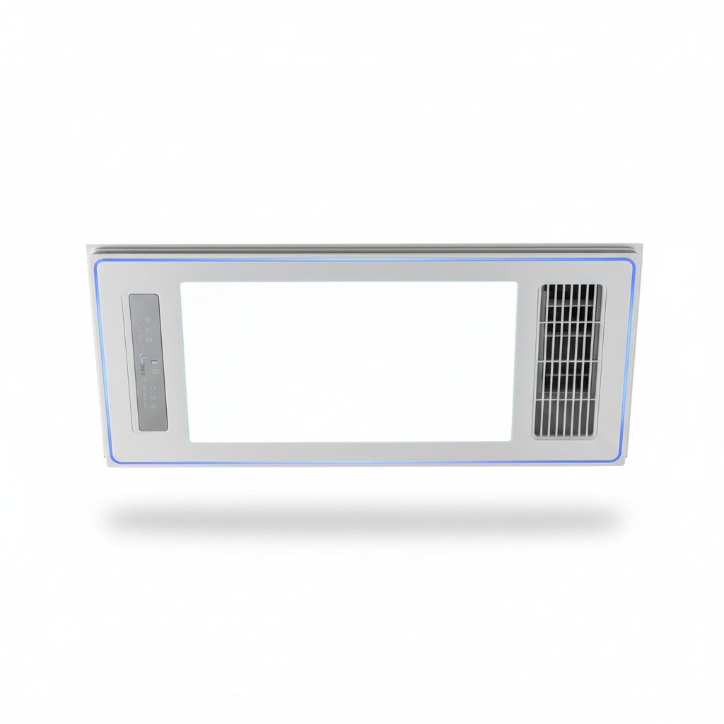 Large 3-in-1 Bathroom Heater Fan Light | 2200W Heating + Dual Fan + LED Light | Ceiling Mounted 600mm