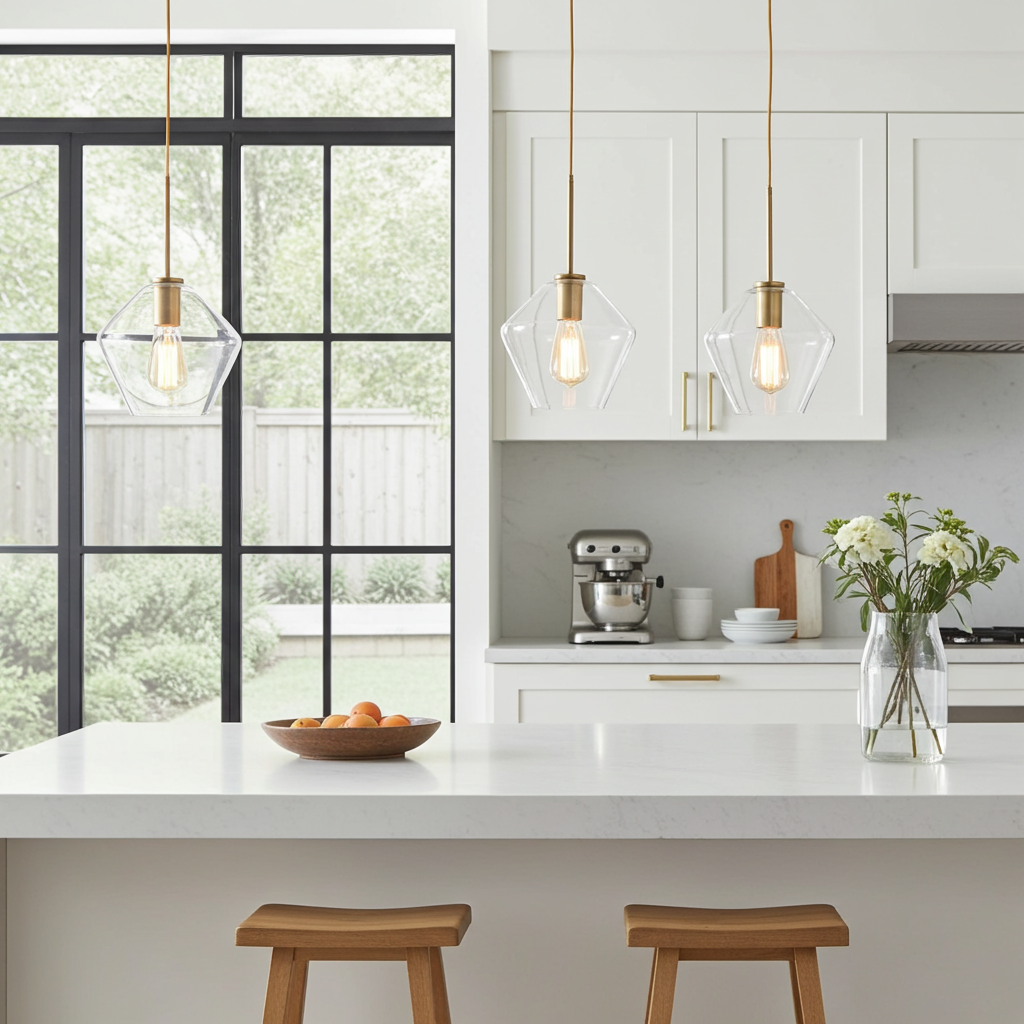 Brushed Gold Glass Pendant PLD2323