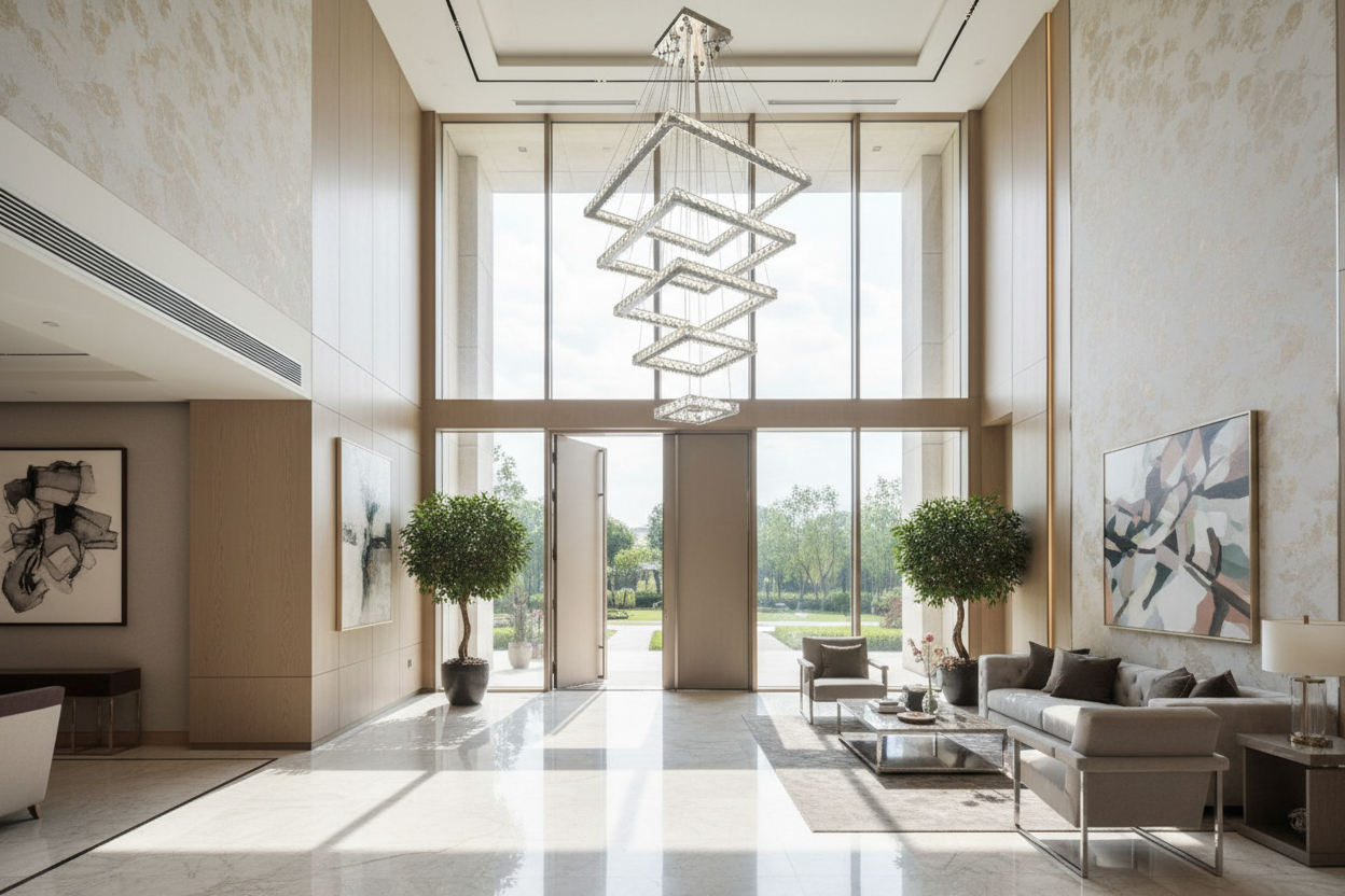 Quadruple Square Staircase Multi Pendant Chandelier BWCF620