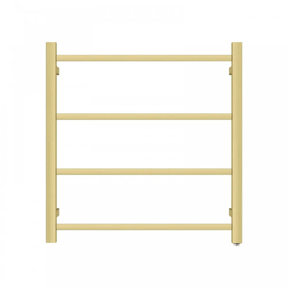 Silver/Black/Brushed Gold 4-Bar Square Stainless Steel Heated Towel Rack, 500×520×120mm 50W